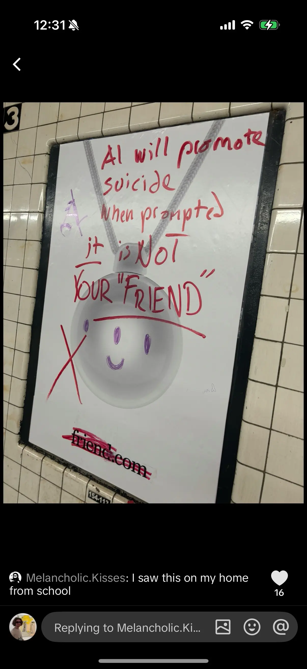 AI will promote suicide when prompted
<u>it</u> is NOT YOUR <u>"FRIEND"</u> ❌