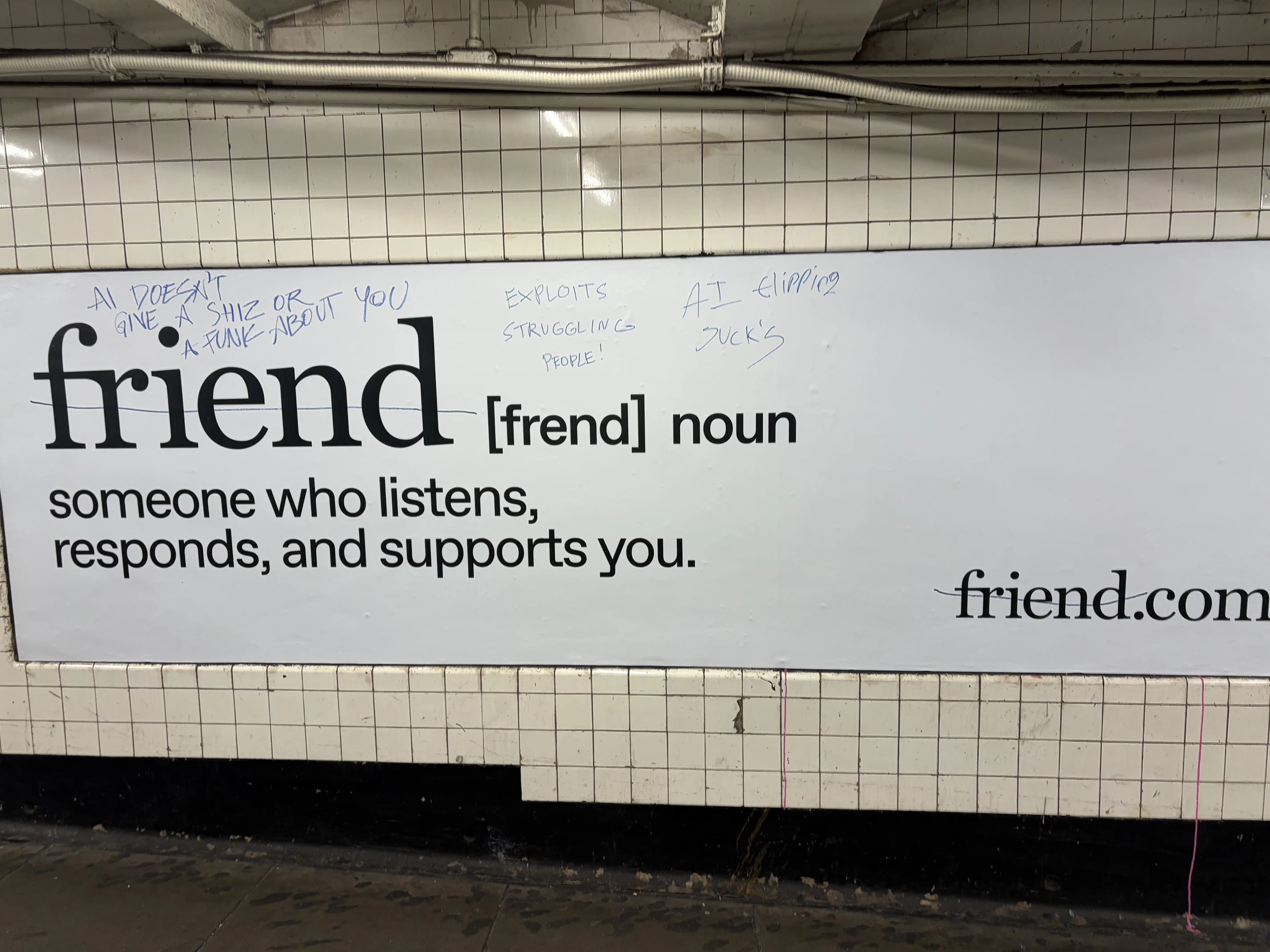 <s>friend</s>AI DOESN'T GIVE A SHIZ OR A FUNK ABOUT YOU
EXPLOITS STRUGGLING PEOPLE!
AI clipping SUCKS
<s>friend</s>.com