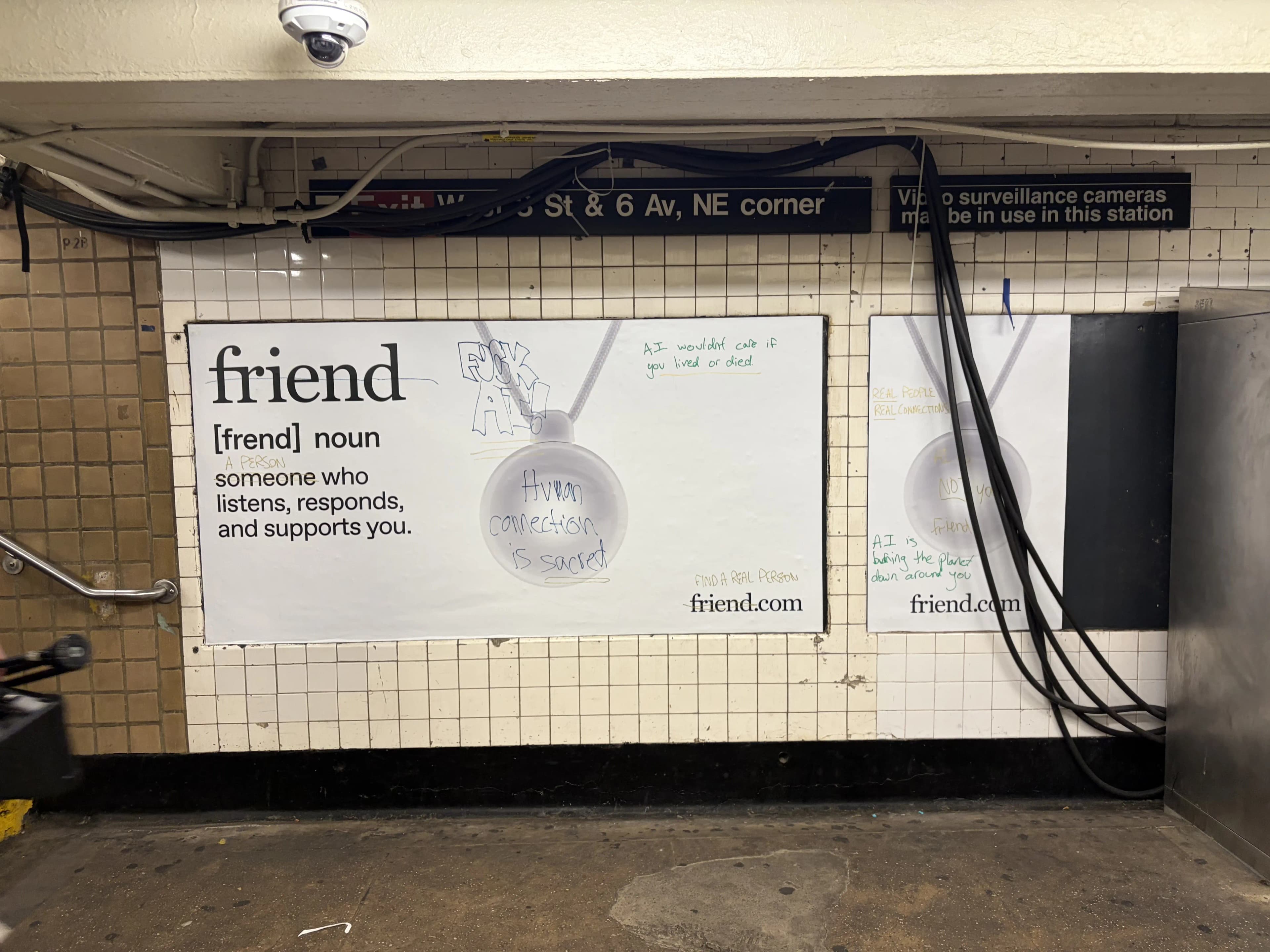 <s>friend</s>**FUCK AI!**
<s>someone</s>A PERSON
AI wouldn't care if <u>you lived or died.</u>
Human connection is <u>sacred</u>
<s>friend</s>FIND A REAL PERSON.com