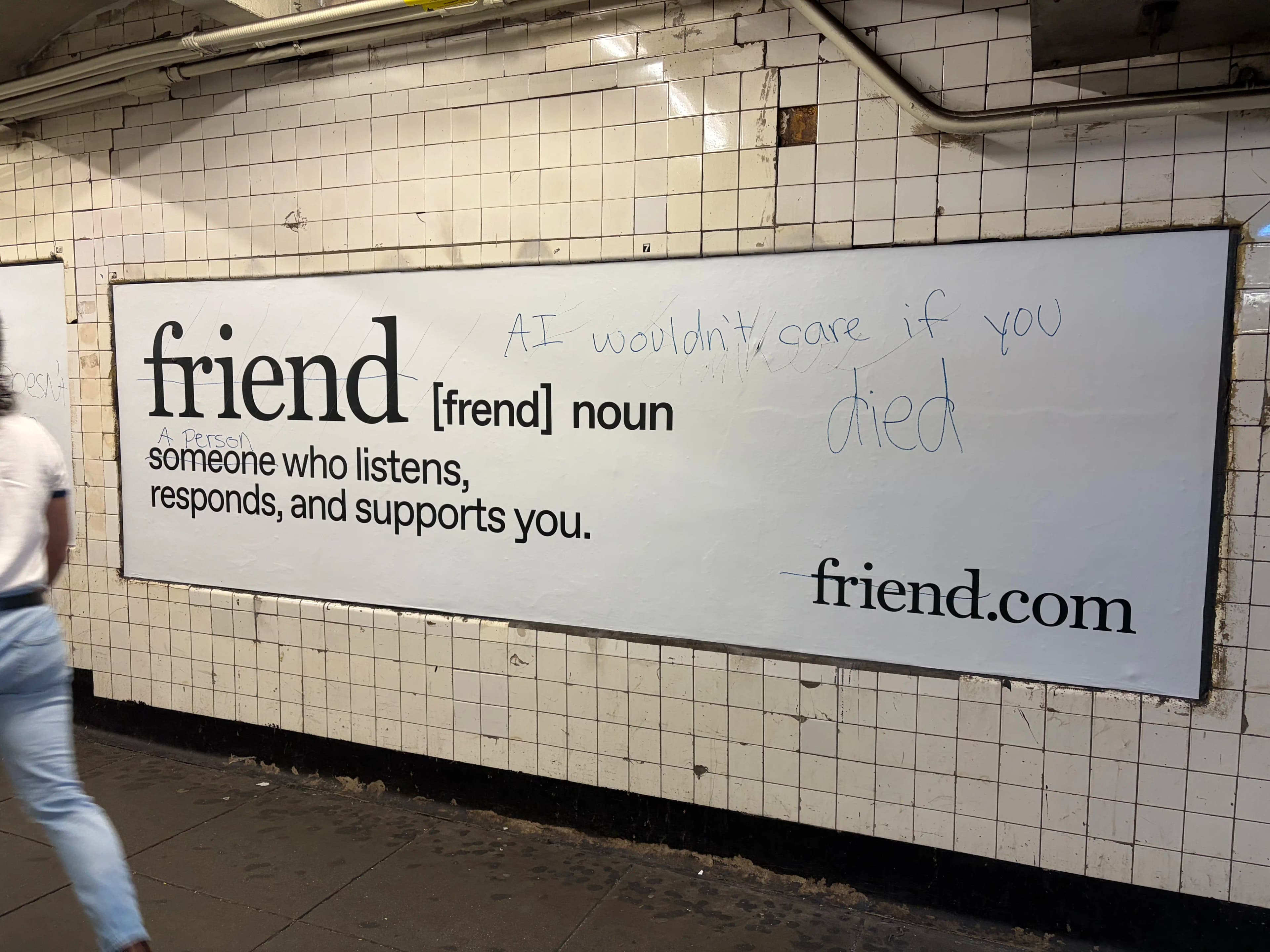 <s>friend</s>AI wouldn't care if you died
<s>someone</s>A person
<s>friend</s>.com