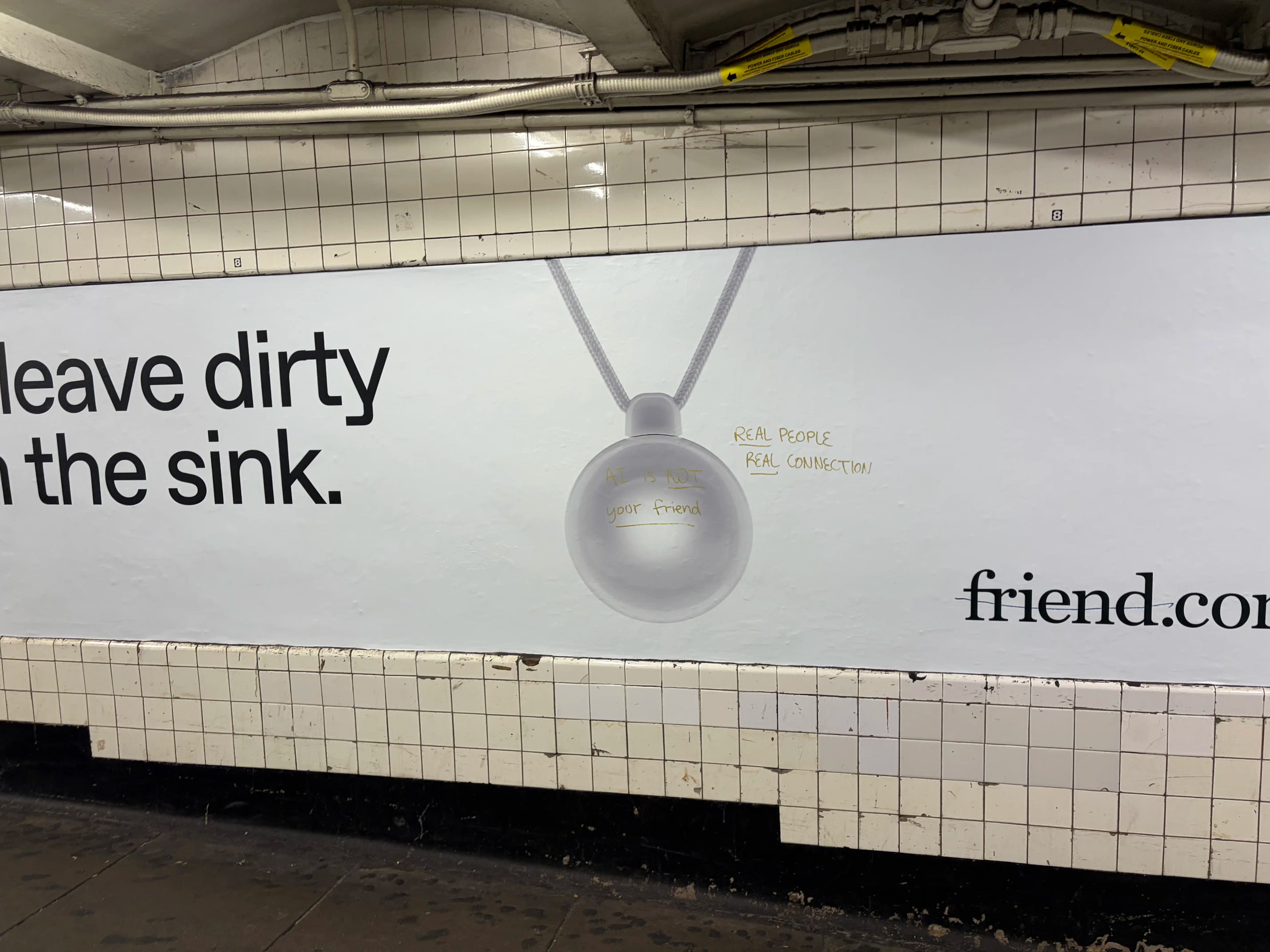 <u>REAL</u> PEOPLE
<u>REAL</u> CONNECTION
AI is <u>NOT your friend</u>
<s>friend</s>.com
