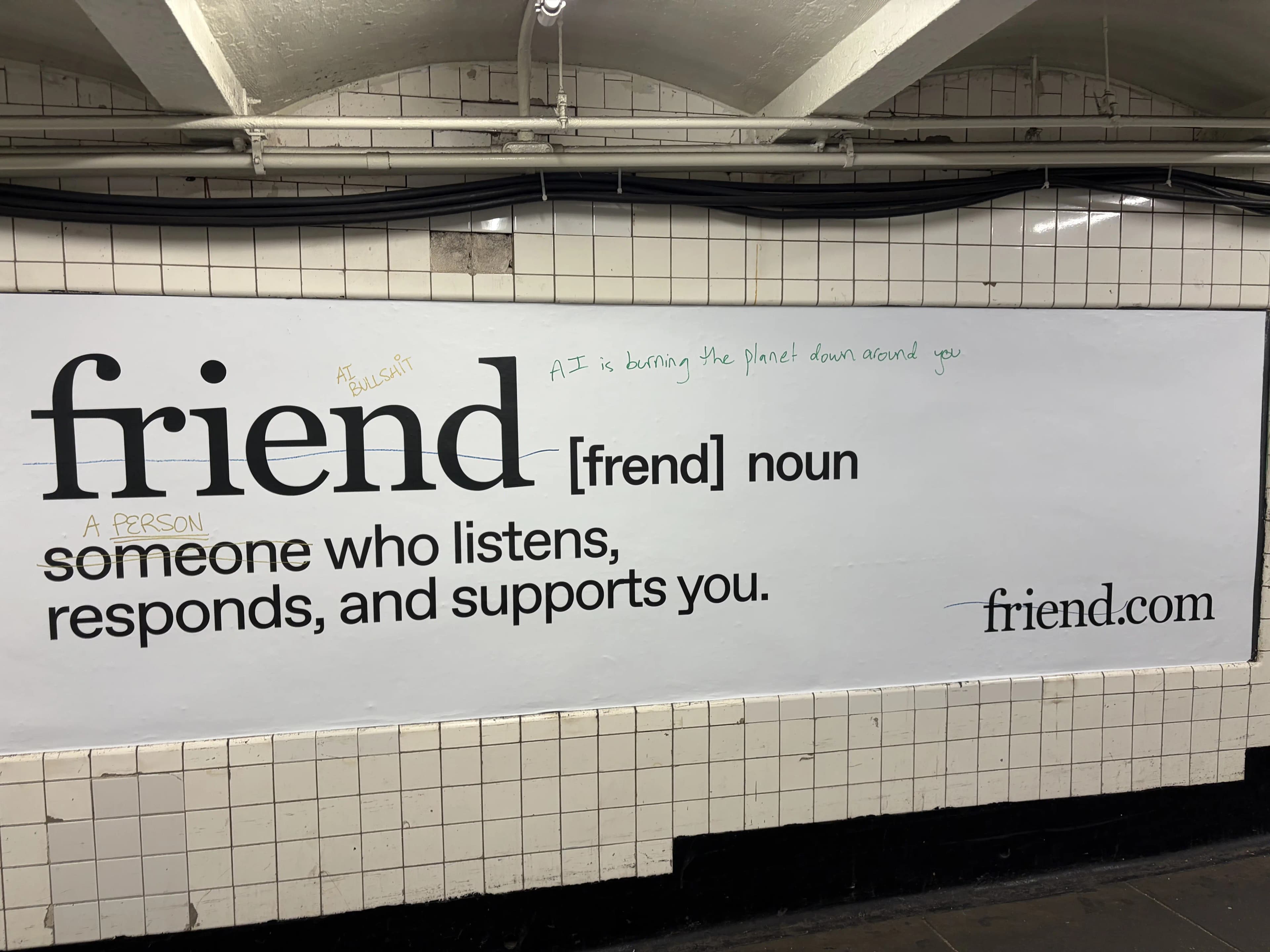 <s>friend</s>AI BULLSHiT
AI is burning the planet down around you
<s>someone</s>A <u>PERSON</u>
<s>friend</s>.com